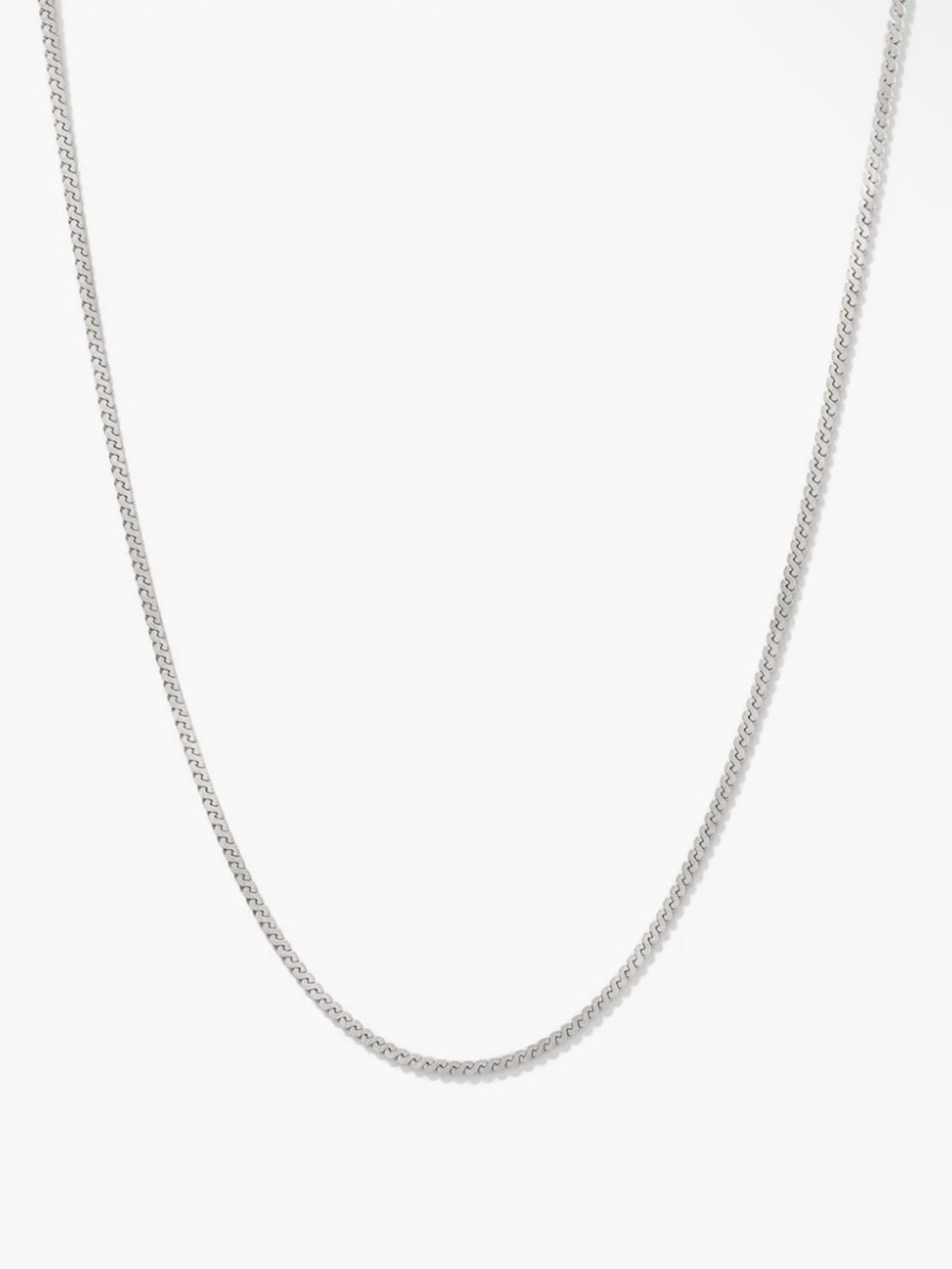 Mejuri Serpentine Chain Necklace 14k White Gold, Length: 16 inches